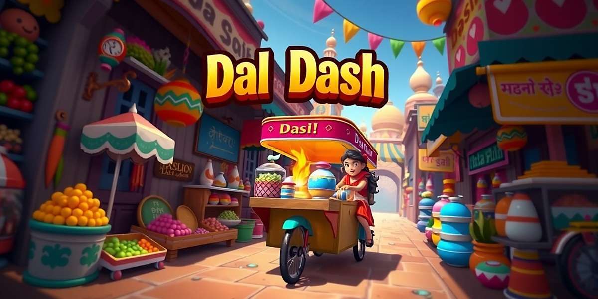 Dal Dash Game Cover Dal Dash game cover featuring Indian street food vendor running through colorful market